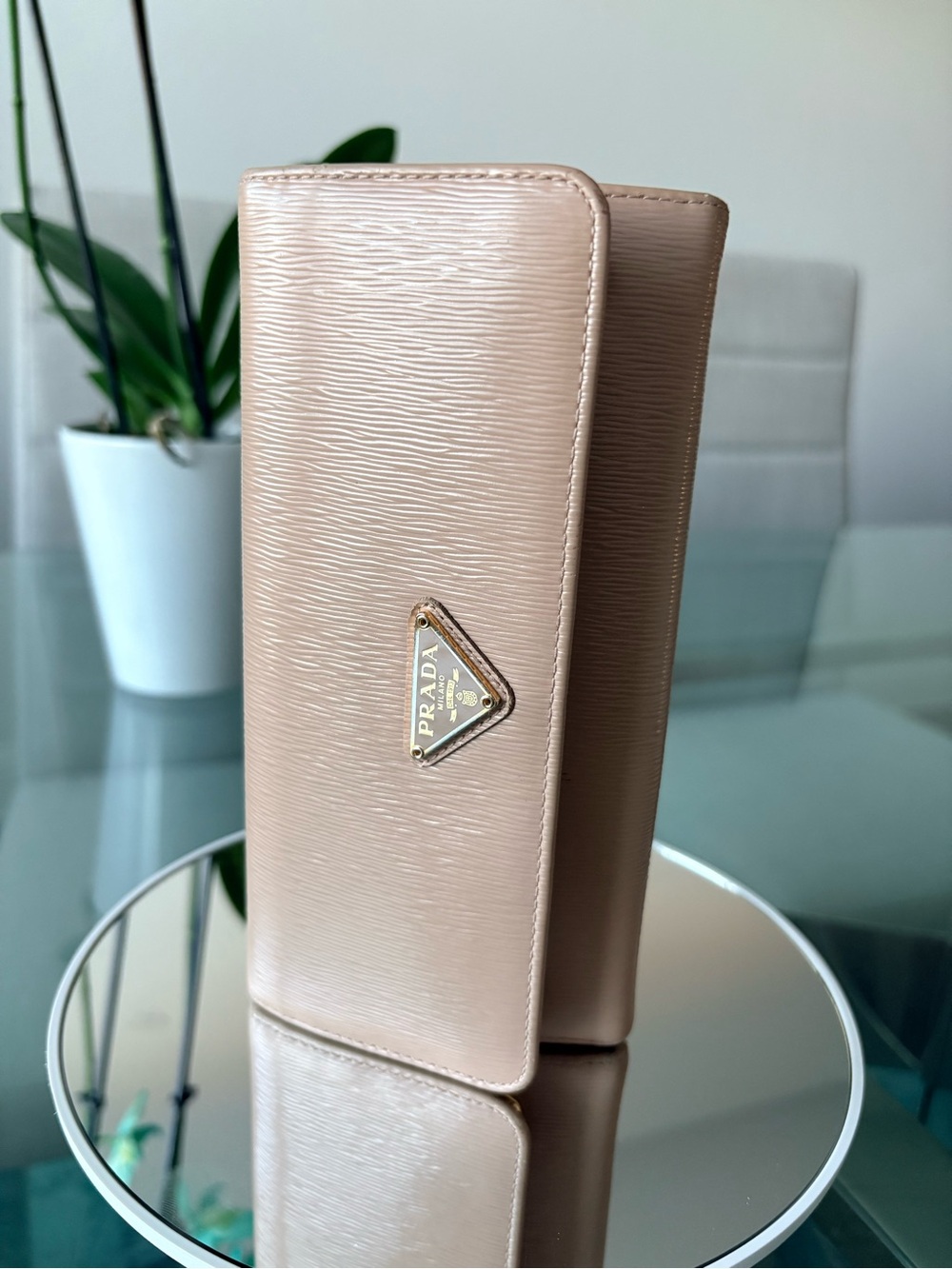 Prada Vitello Move Leather Continental Wallet